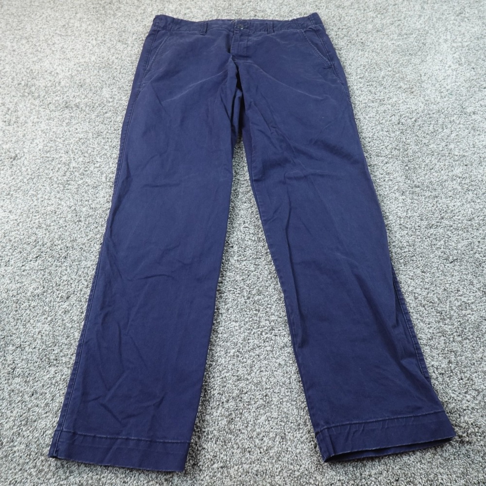 Gap Pants Mens 33X32  Blue Straight Chino Trouser Khakis Stretch Flat Front Work